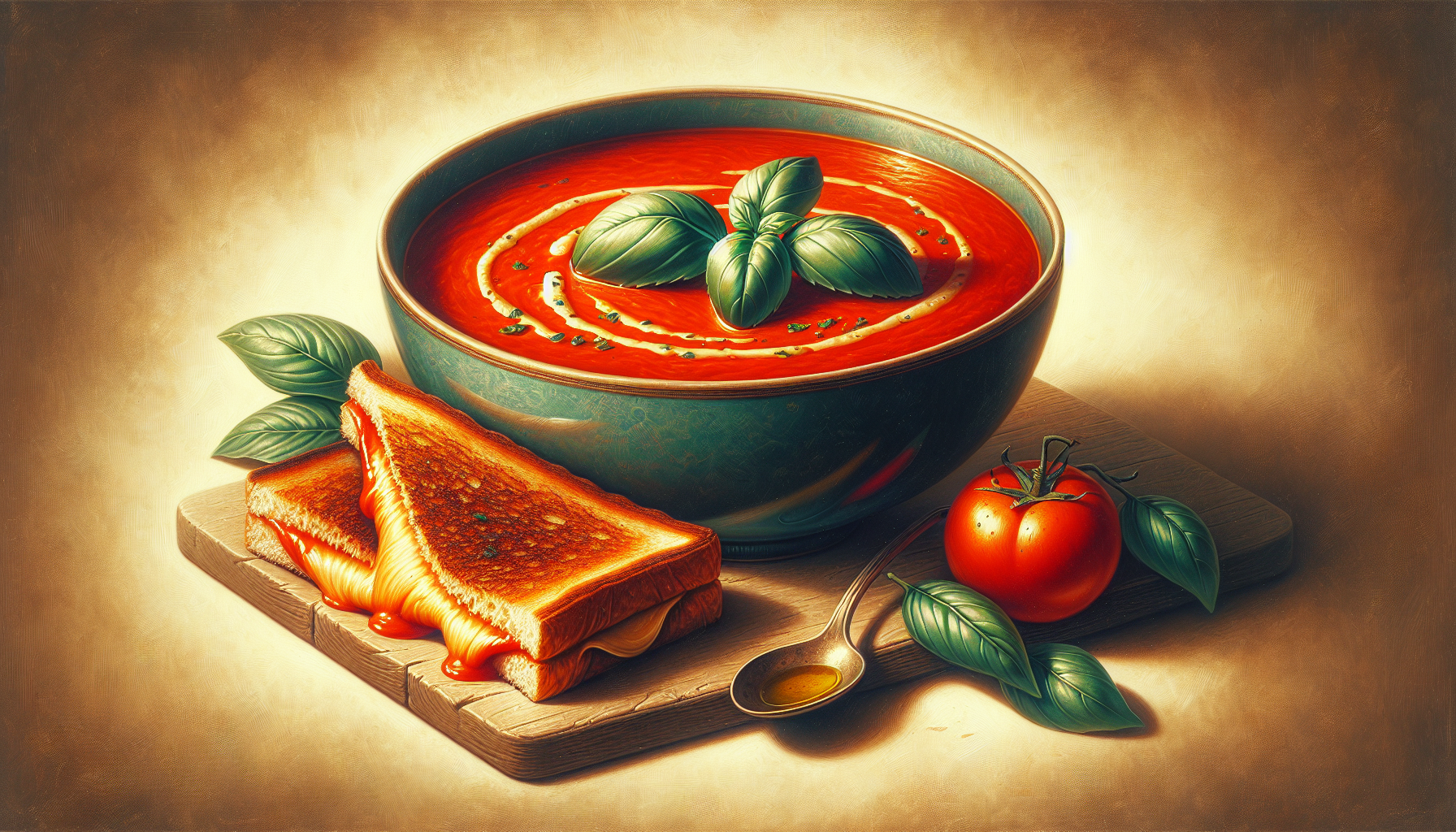 Homemade Tomato Soup With Grilled Cheese