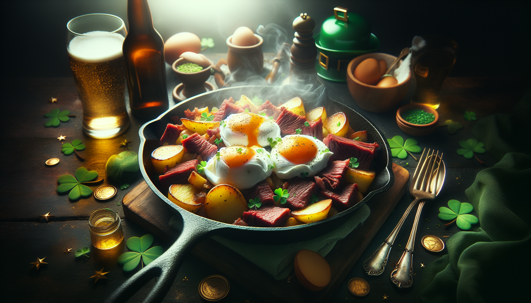 St. Patricks Day Feast: Corned Beef Hash With Eggs