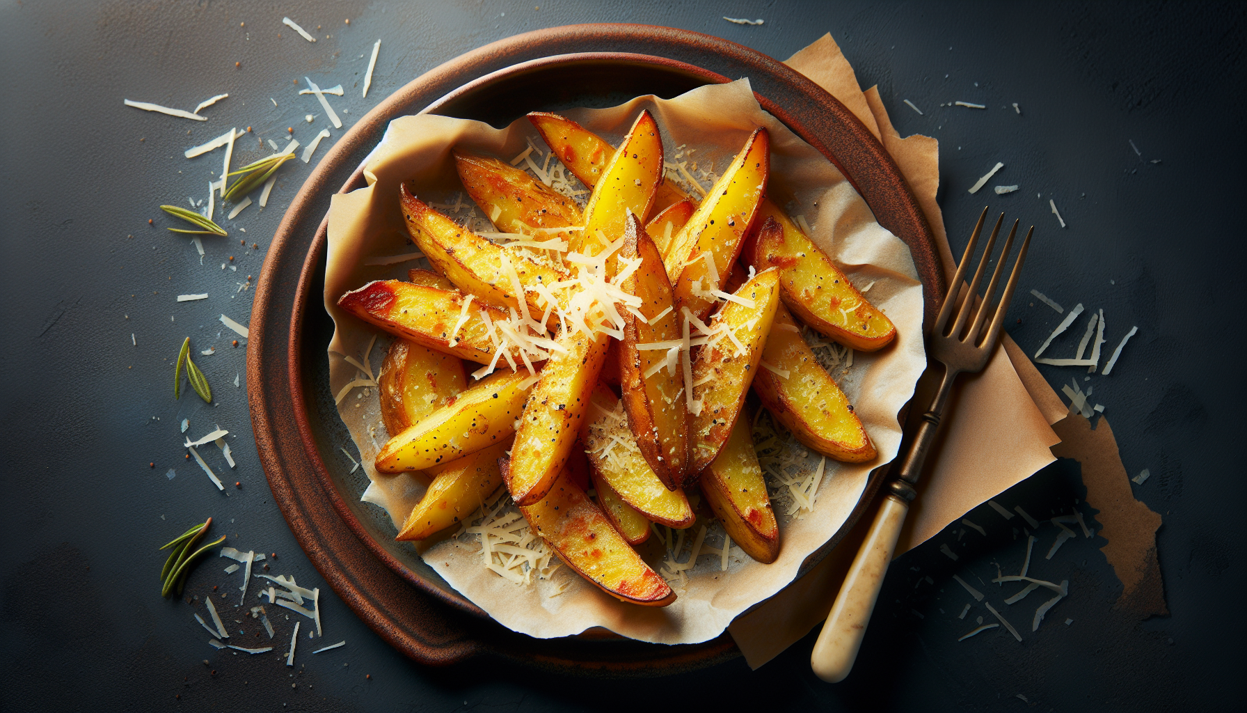 Baked Garlic Parmesan Potato Wedges