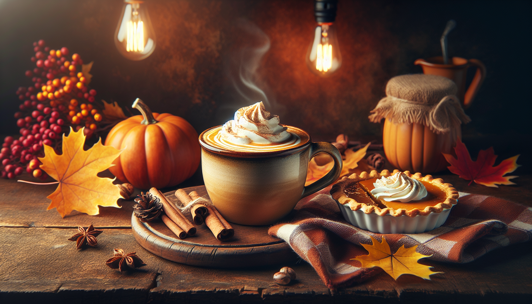 Halloween Treat: Pumpkin Spice Latte And Mini Pie