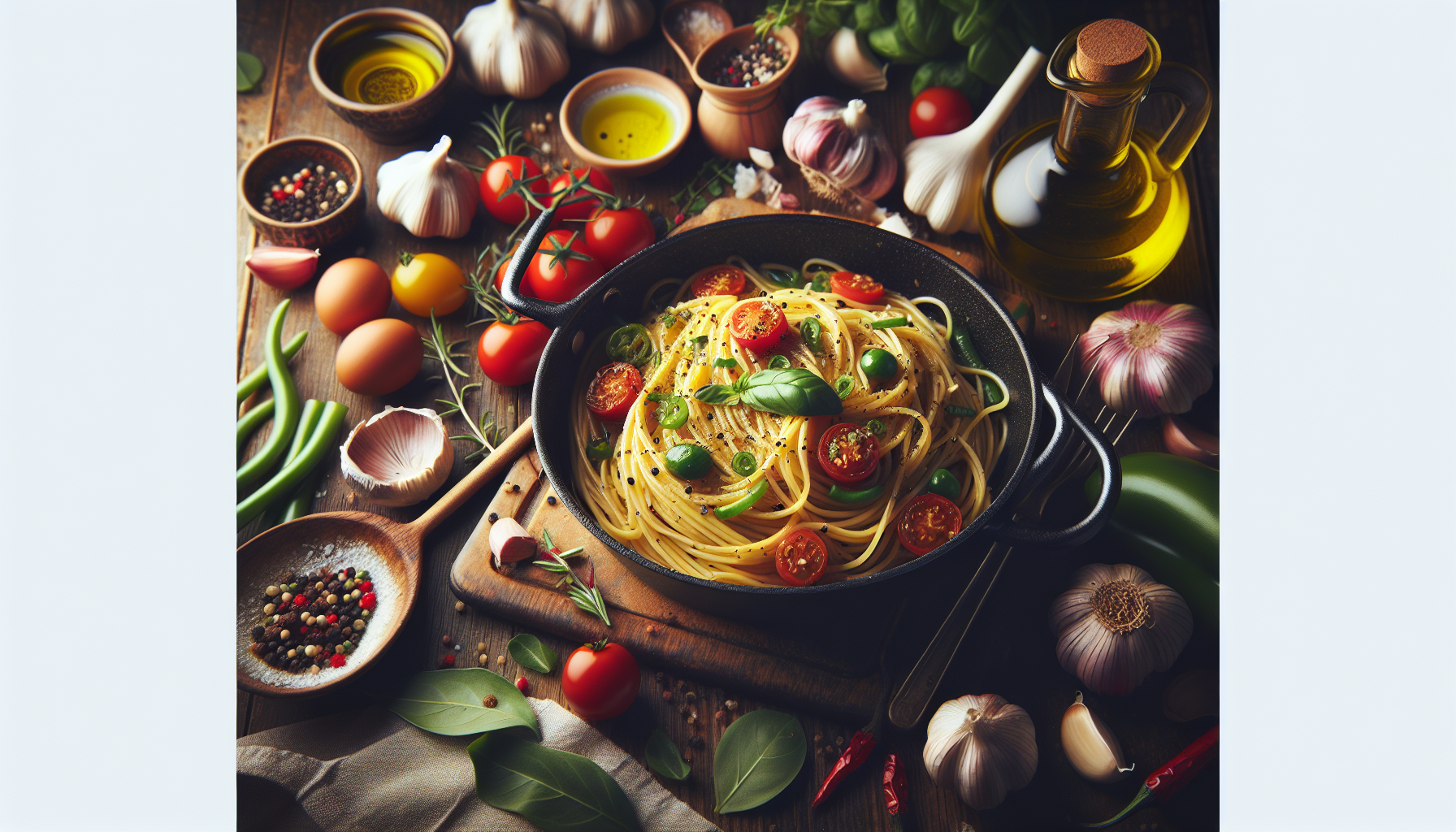 one pot spaghetti with garlic and olive oil 6